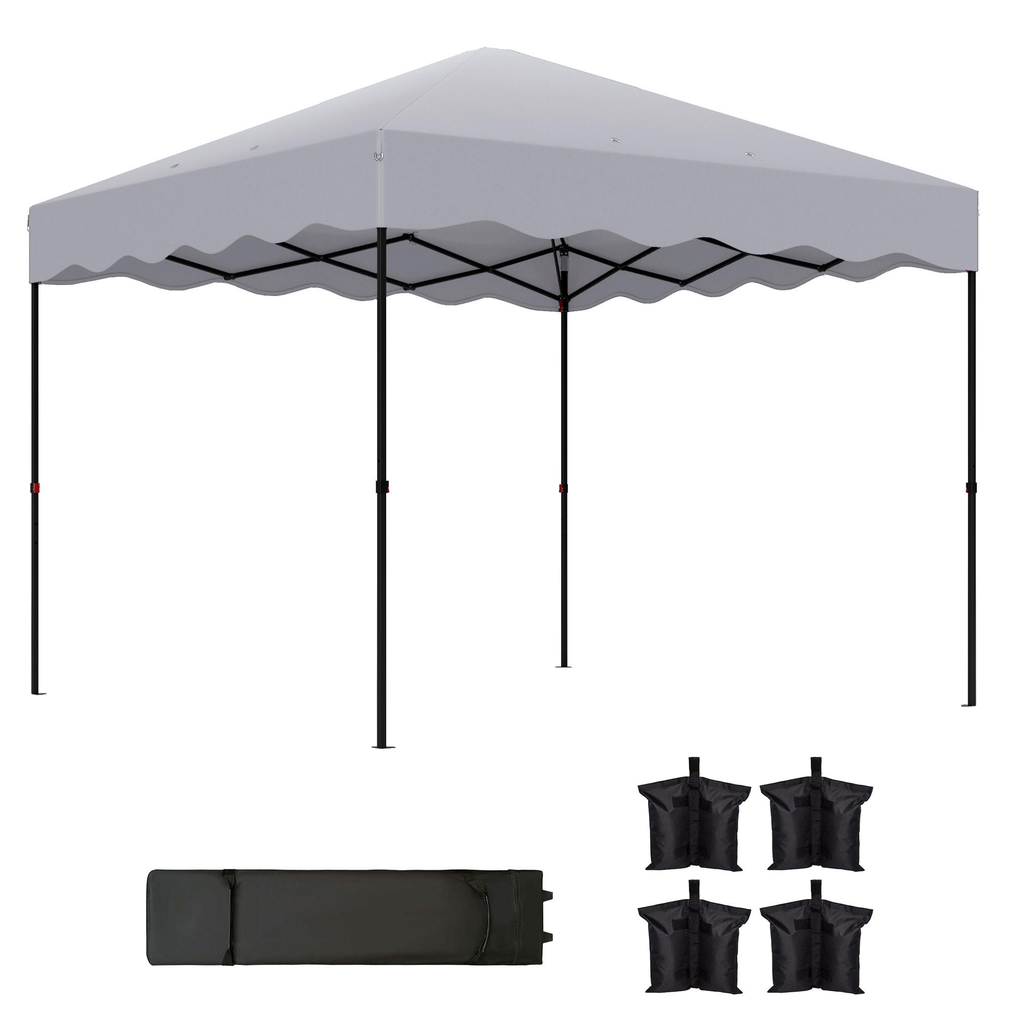 Outsunny Pavillon Hellgrau 297x287x297 cm