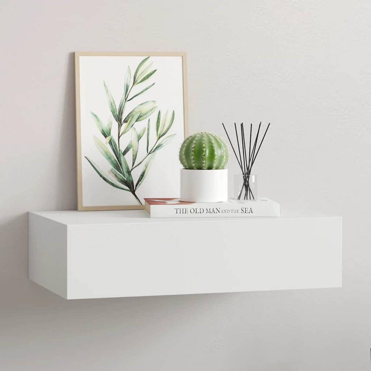 WANDREGAL Mit Schublade Weiss 40/23,5/10 Cm Mdf - Weiß, Holzwerkstoff (23.5/10/40cm) - vidaXL