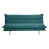SCHLAFSOFA für 3 Personen in texturiertem Céladon Samt-Effekt Stoff und hellem Holz BINGO - Blau, Textil (91.5/85.5/188cm) - Miliboo