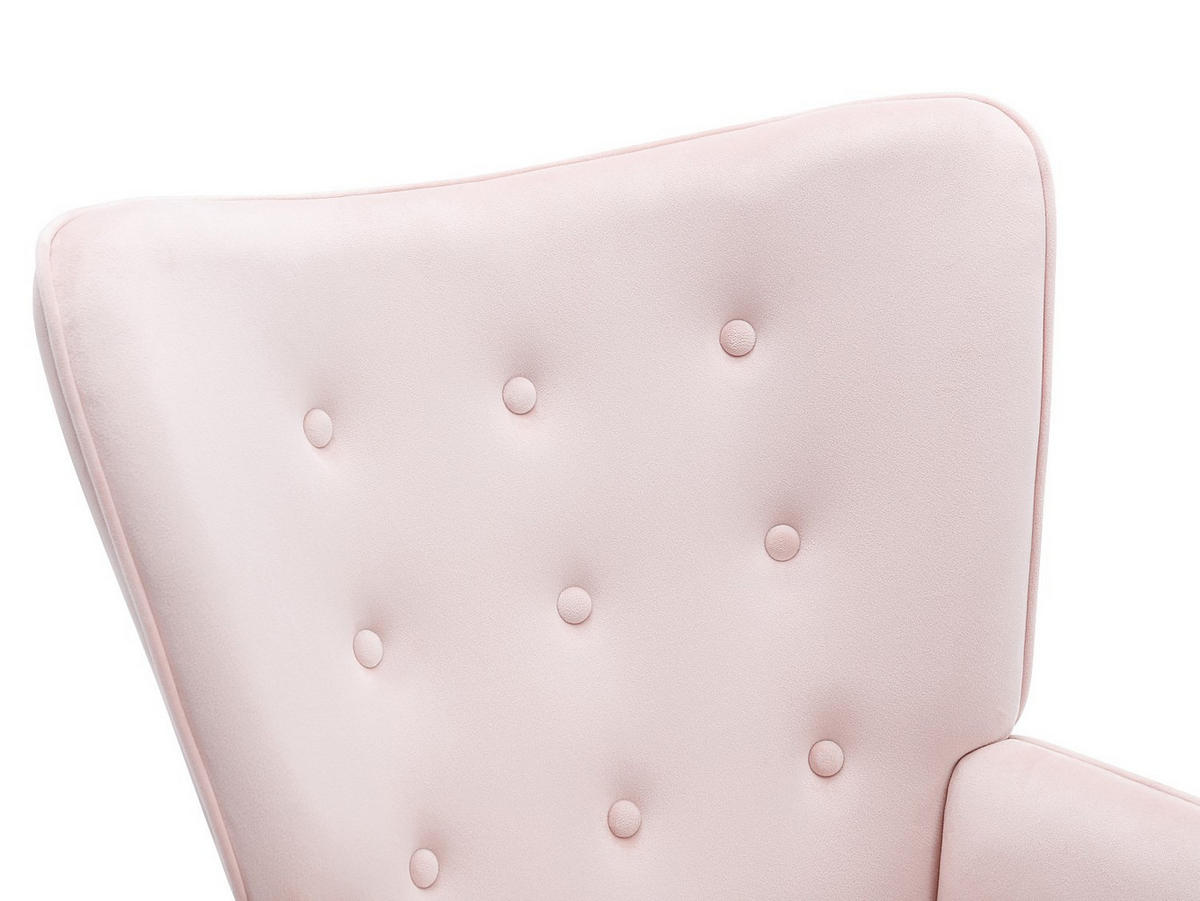 SESSEL - Samt - Rosa - VATELY - Pink, Textil (69/95.5/78cm) - Vente-Unique