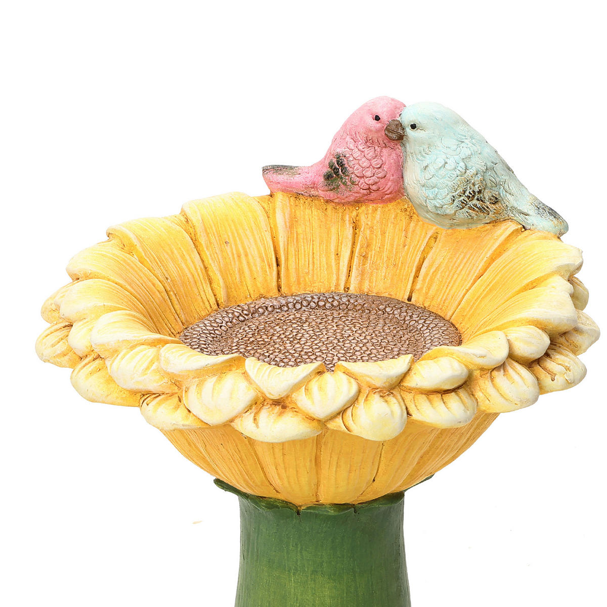 45 cm Hoher Sonnenblumen-Vogelhäuschen- und Vogeltränke-Kombi für den Außenbereich, aus MGO-Material, geeignet für Garten, Veranda und Hof - Multicolor, Kunststoff (32.5/45/32.5cm) - Hometopia