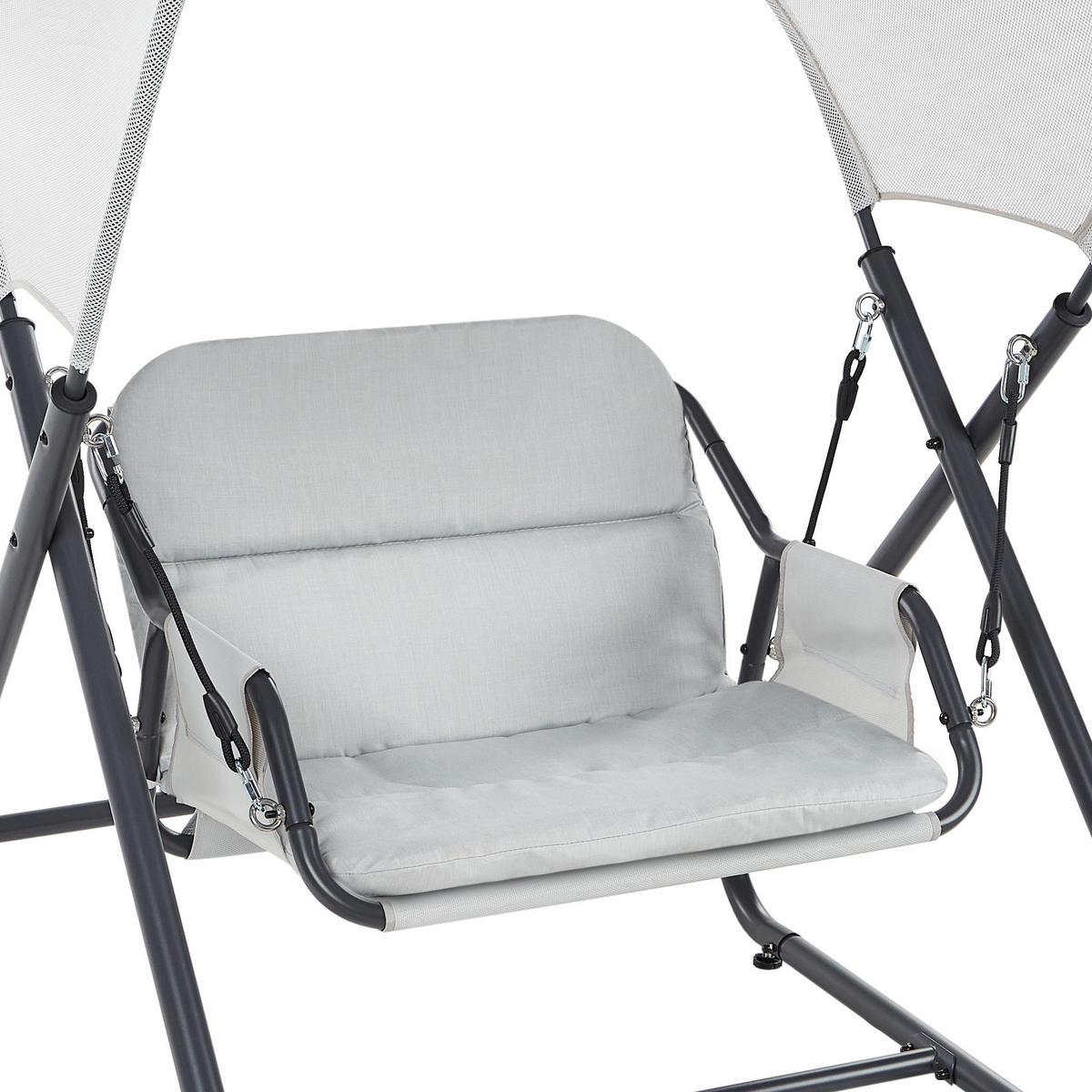 HOLLYWOODSCHAUKEL Grau Solagna - Hellgrau, Metall (114/182/117cm) - Beliani
