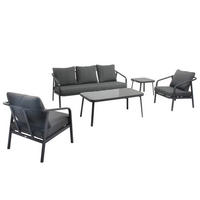 GARTENSET 5-tlg., Grau - Grau, Metall - Oviala