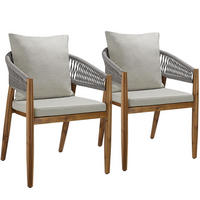 GARTENSTUHL Manacor, höhenverstellbare Kunststofffüße, greige - Greige/Braun, Holz (59/76.5/58cm) - tectake