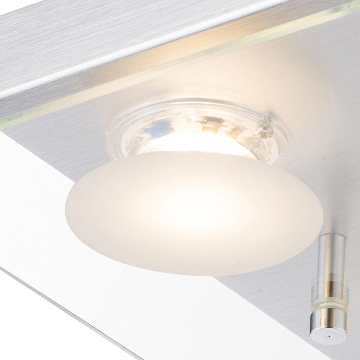 LED DECKENLEUCHTE Aluminium Silber Glas - Silberfarben, Glas (24/24/5.8cm) - Globo Lighting