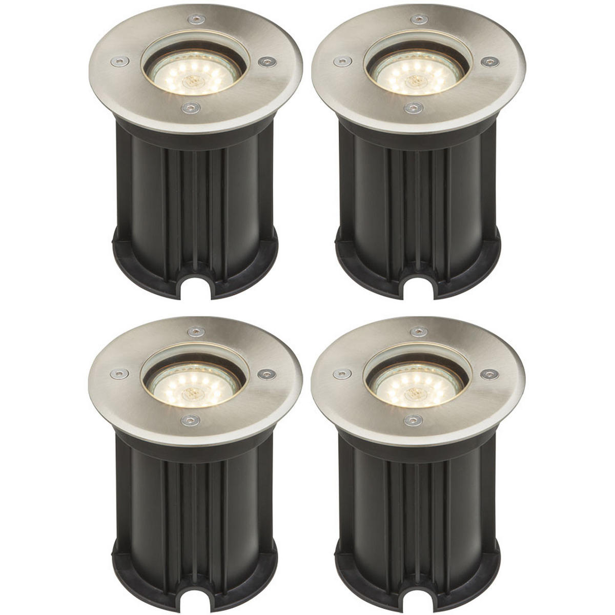 LED BODENEINBAUSPOT Edelstahl Silber - Silberfarben, Glas (11/11/12.3cm) - Globo Lighting