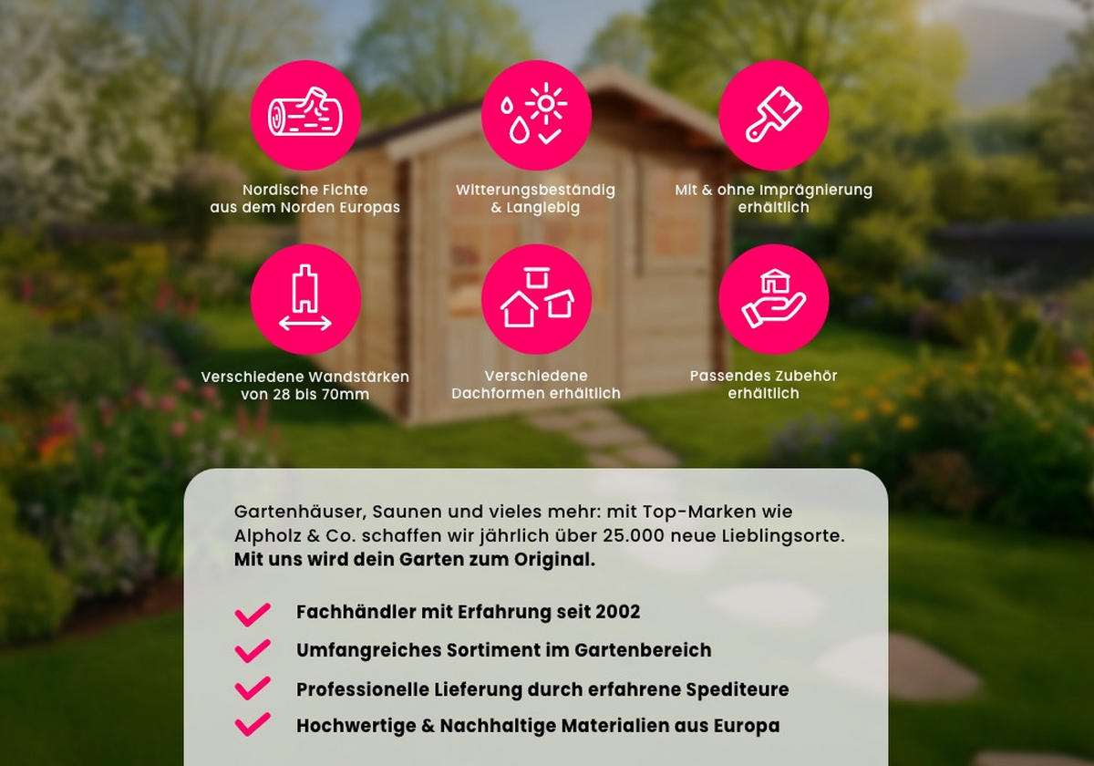 GARTENHAUS Arizona - Naturfarben, Holz (678/338/490cm) - Alpholz
