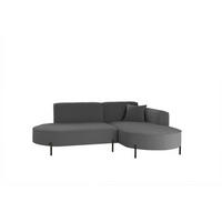 ECKSOFA L-Form Designer Modena Rein Stoff Quelle Graphit Rechts - Graphitfarben, Holz/Textil (236/165cm) - Kaiser Möbel