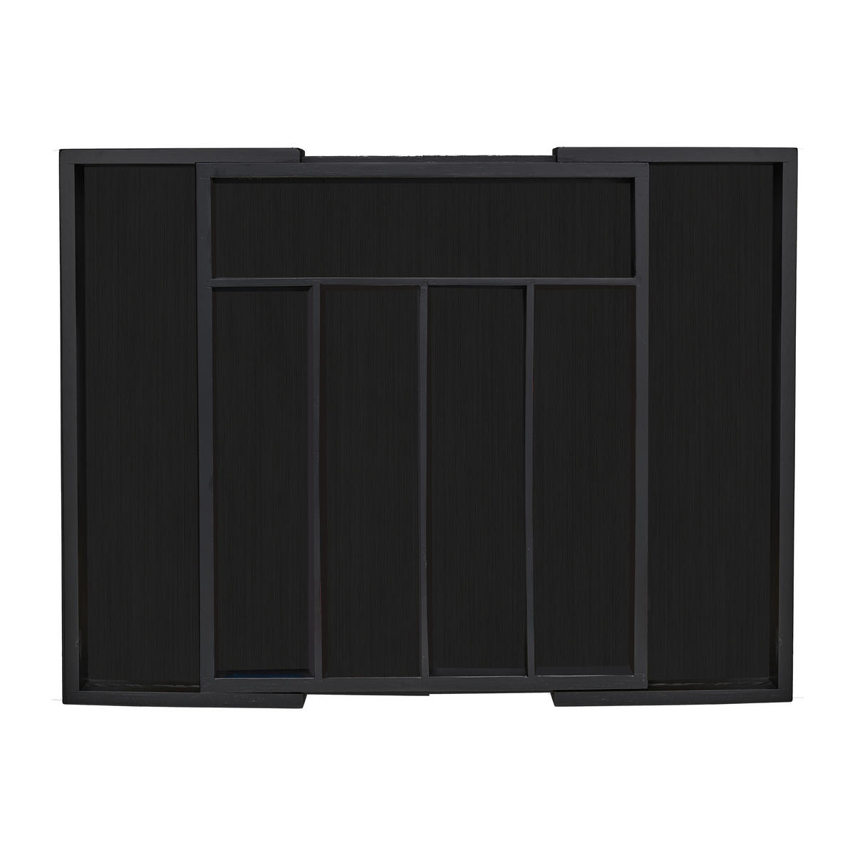 BESTECKKASTEN - Schwarz, Holz/Holzwerkstoff (48.5/5.5/37cm) - Relaxdays