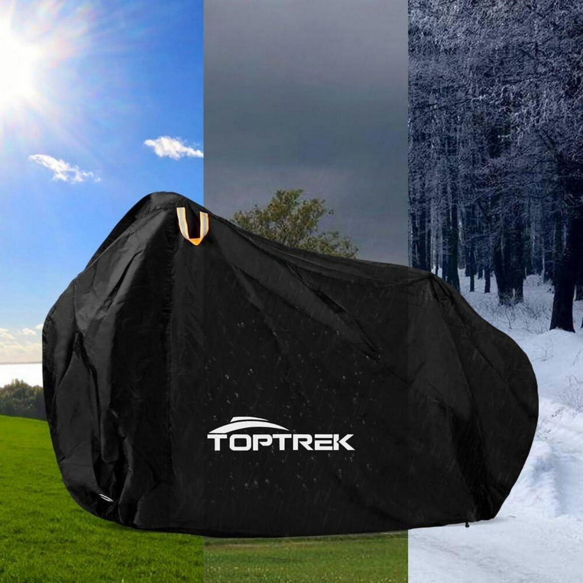 FAHRRADABDECKUNG Wasserdicht Oxford-Gewebe 200 x 110 x 70 cm - Schwarz, Kunststoff (110/95/210cm)