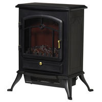 ELEKTROKAMIN Kaminofen Flammeneffekt Überhitzungs-Schutz Schwarz 45x28x54 cm - Schwarz, Metall (28/54/45cm) - HOMCOM