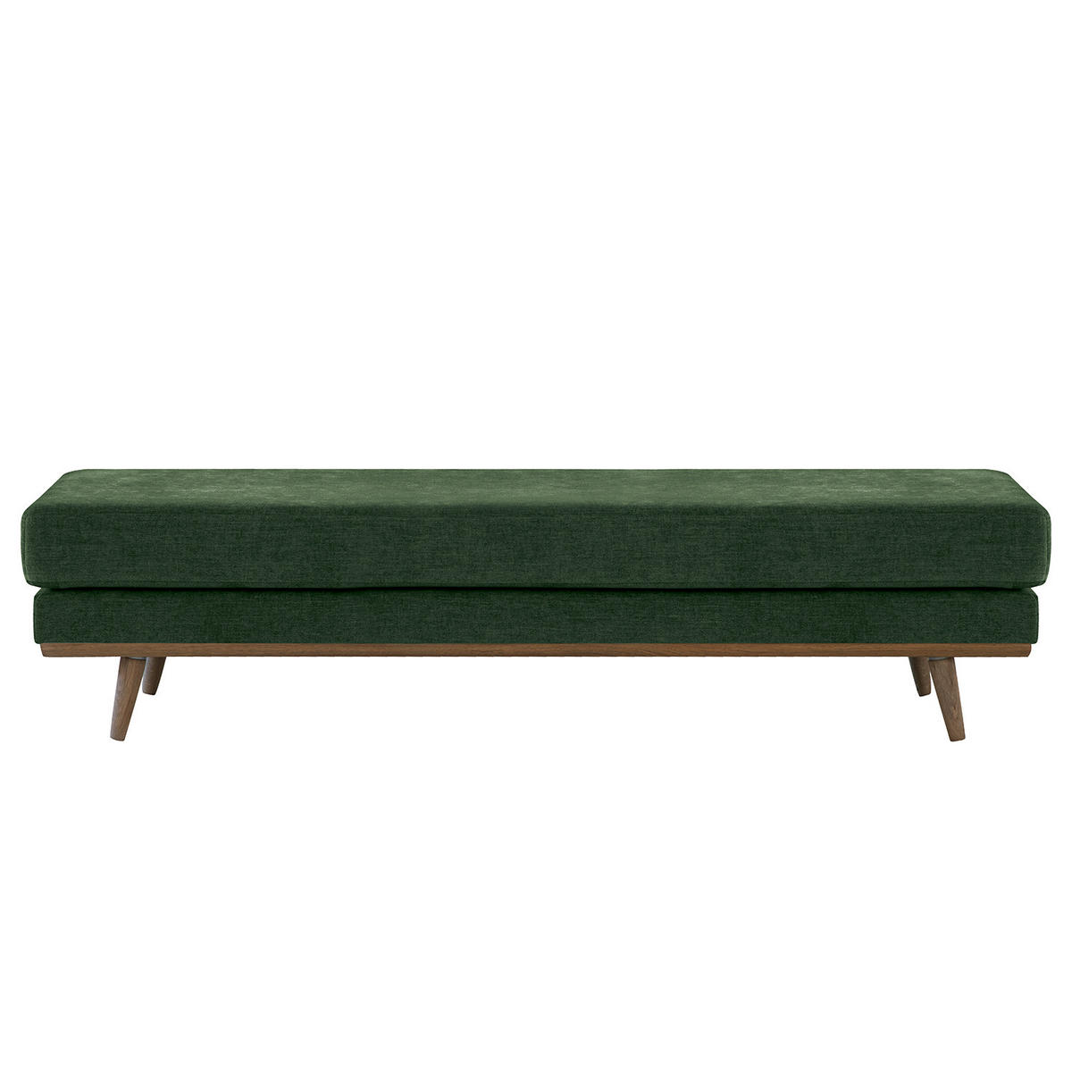 HOCKERBANK - Dunkelgrün/Eichefarben, Eichenholz/Textil (180/43/81cm) - home24