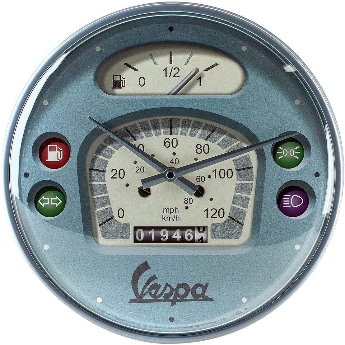 WANDUHR 31 cm Vespa Tacho - Hellblau, Metall (31/31/5cm) - Nostalgic-Art