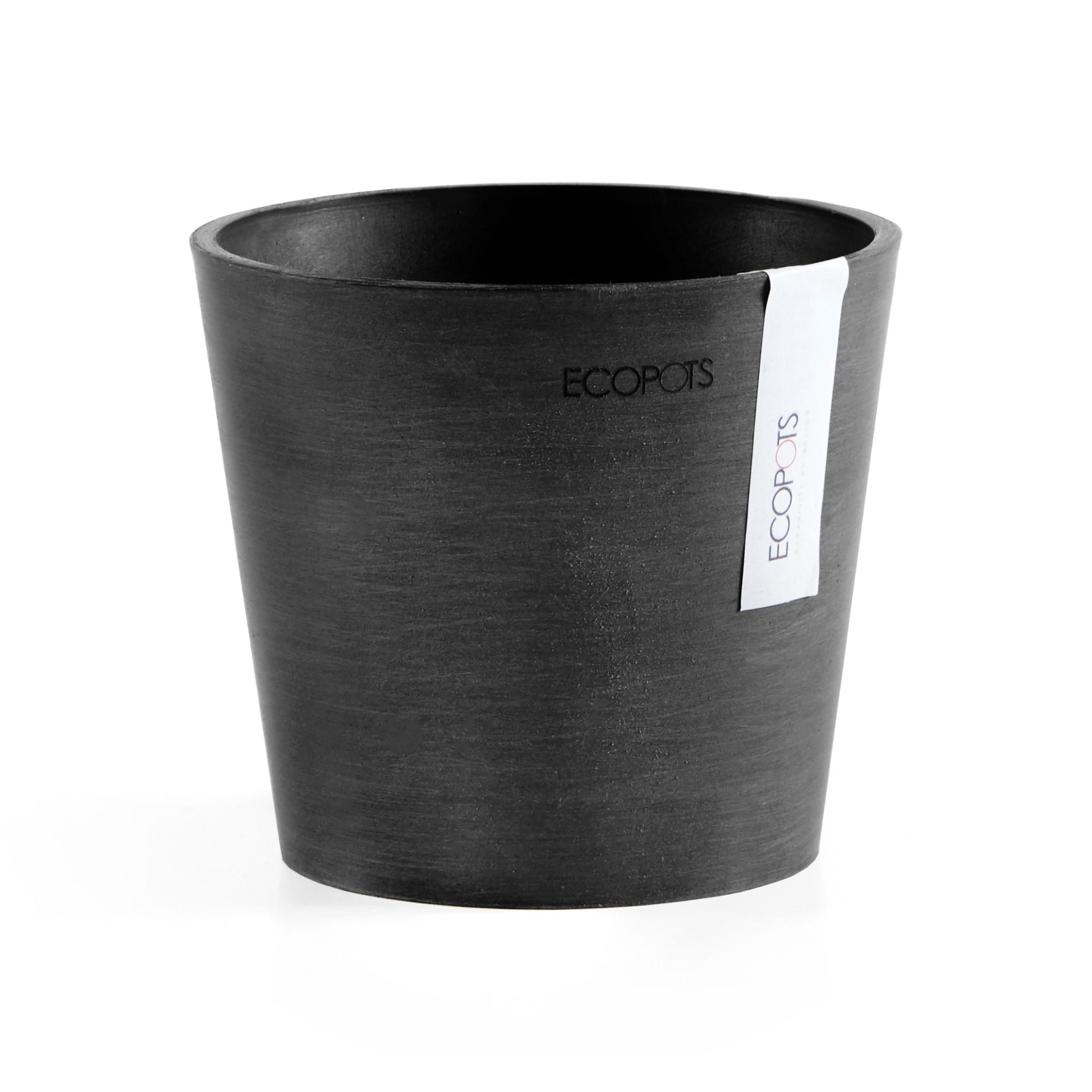 Ecopots Blumentopf Dunkelgrau 11.4 cm