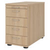 STANDCONTAINER - mit 4 Schubladen 80/42,8/72 cm in Eichefarben Bügelgriff (Metall) - Eichefarben, Holzwerkstoff (42.8/72/80cm) - bümö