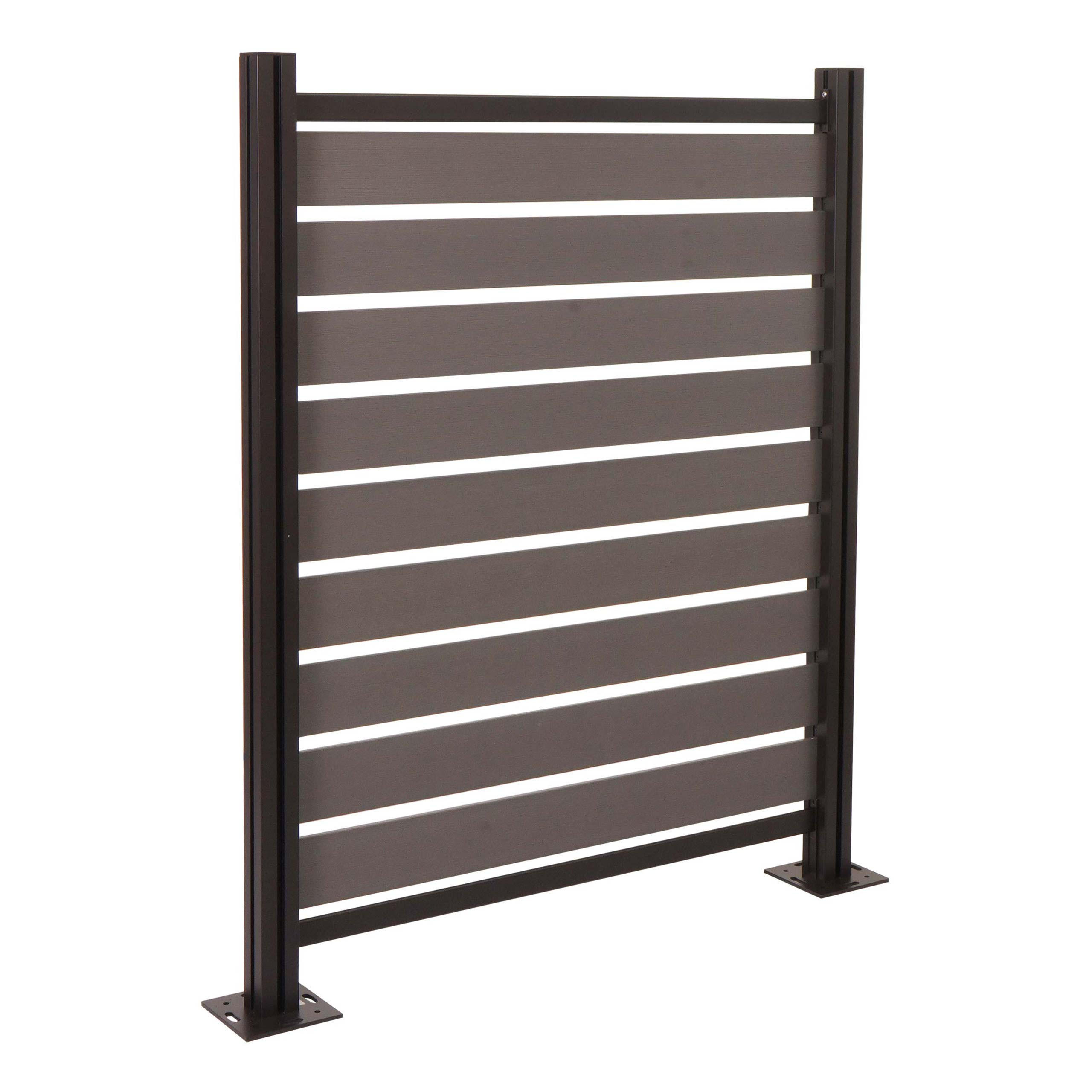 ALU MÜLLTONNEN-ZAUN Grau - Grau, Metall (110/130/6cm) - MCW