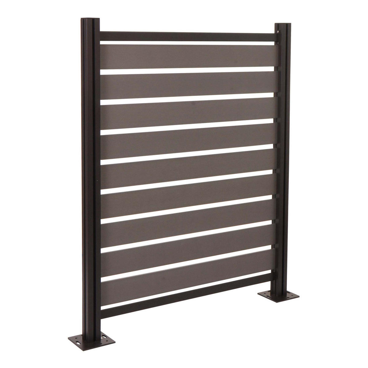 ALU MÜLLTONNEN-ZAUN Grau - Grau, Metall (110/130/6cm) - MCW
