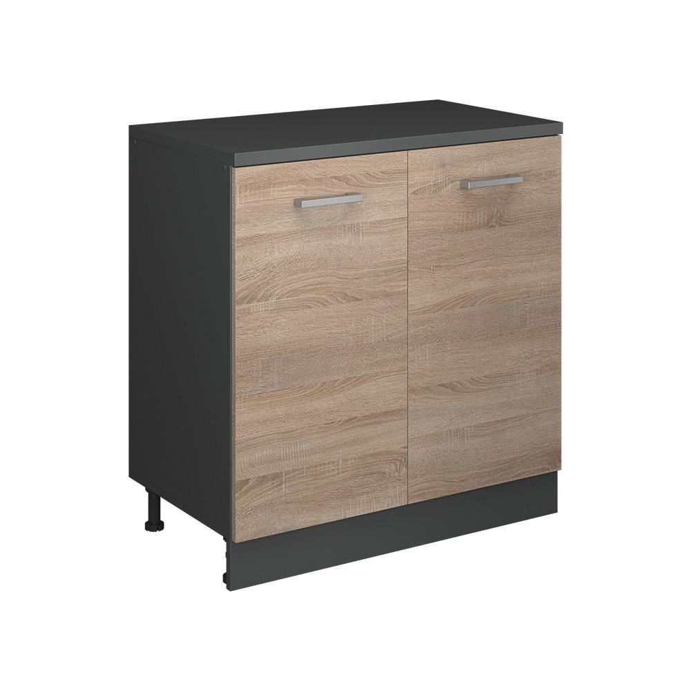 SKŘÍŇ DO PODKROVÍ Rion Sonoma 80 x 81.6 cm bez šikminy se 2 dveřmi - Sonoma dub/antracitová, kompozitní dřevo (80/83.8/46cm) - Vicco
