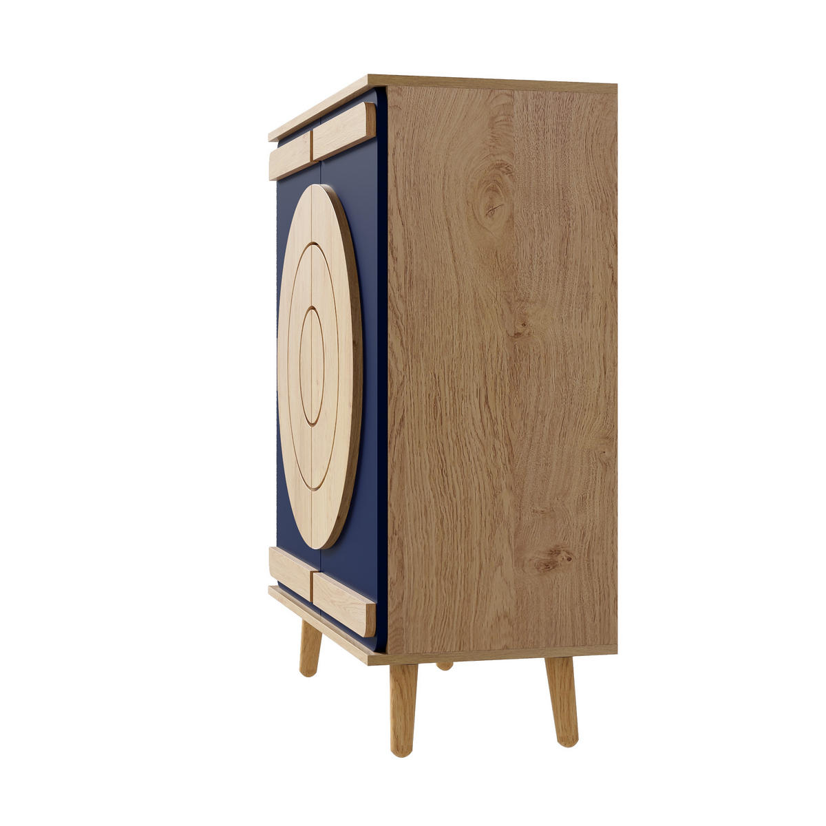 SCHUHSCHRANK aus Spanplatte 76x37x98,5cm in Blau mit Türen - Blau, Holzwerkstoff (76/98.5/37cm) - Modfu