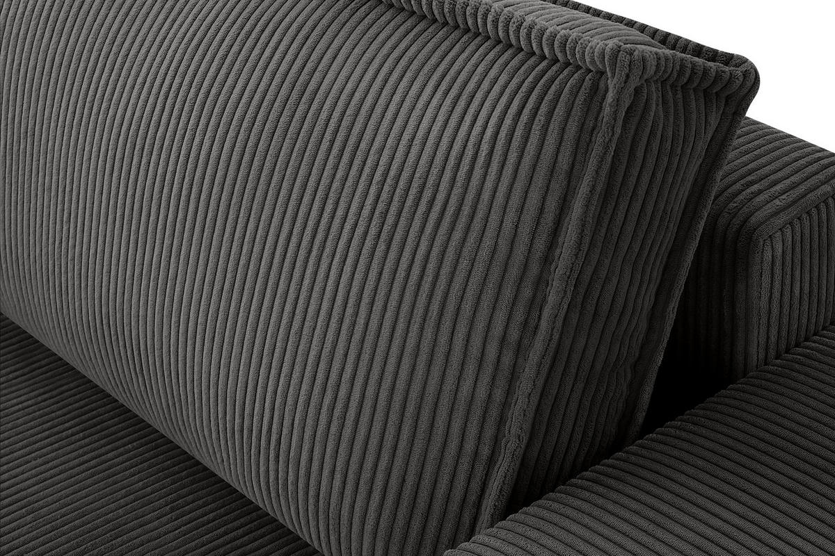 SCHLAFSOFA NAPI in Pet Friendly Cord-Stoff, grau - Schwarz/Grau, Textil (228/89/101cm) - KONSIMO®