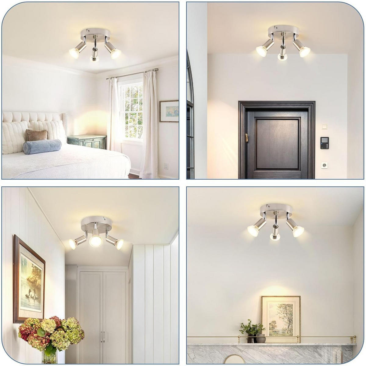 DECKENSTRAHLER Paul 15/15/10.4 cm - Nickelfarben, Metall (15/15/10.4cm) - ZMH