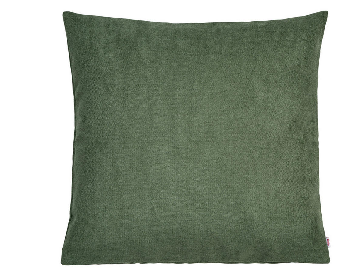 KISSENHÜLLE FarbTon Chenille-Haptik oliven-grün 60/60 cm - Dunkelgrün, Textil (60/60cm) - beties Heimtextil
