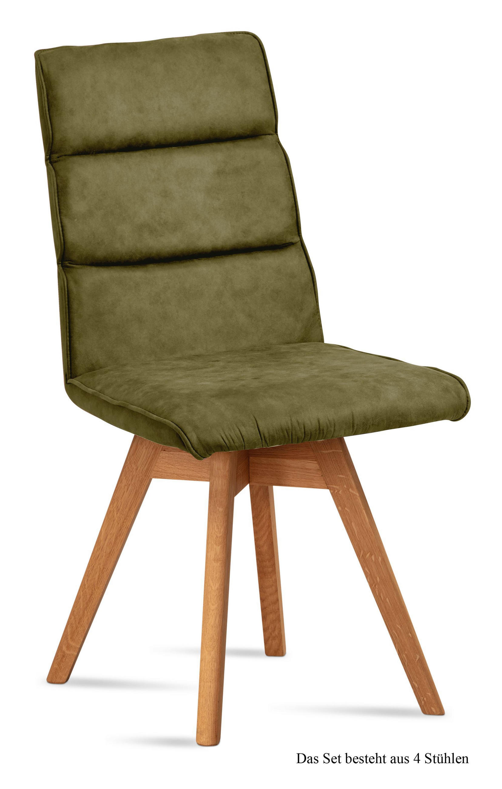 ESSZIMMERSTUHL drehbar (4er-Set) Doris 47x92x60 Eiche geölt/Olivgrün - Eichefarben/Olivgrün, Kunststoff (60/92/47cm) - 58aufmkessel
