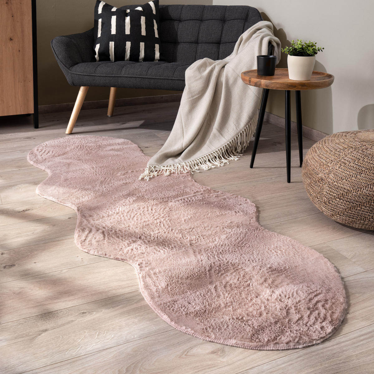 KURZFLORTEPPICH 70/200 cm Pelt 640 - Rosa, Textil (70/200cm) - Paco Home