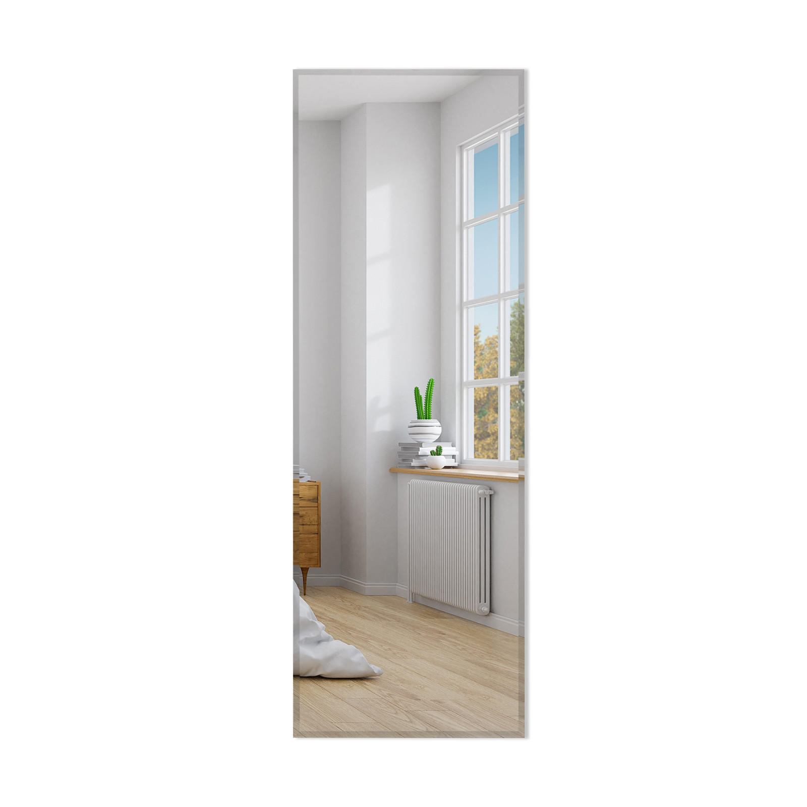 GANZKÖRPERSPIEGEL Wandspiegel Silber - Silberfarben, Glas (1/110/38cm) - COSTWAY