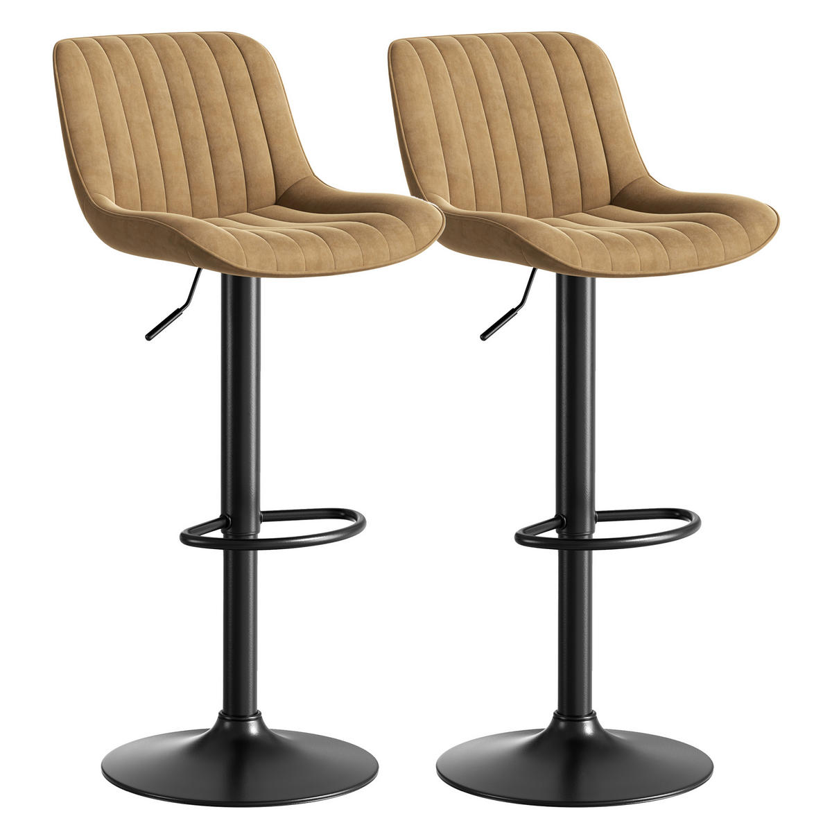 BARHOCKER DE-36424 2er-Set mit 360°-Drehung Braun - Braun, Metall (46/87/47cm) - ComfortXL