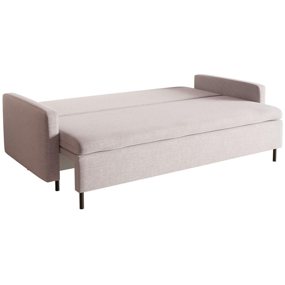 3-SITZER SOFA Umpro Chenille Hellbeige - Ecru/Schwarz, Textil/Metall (220/96/95cm) - Selsey