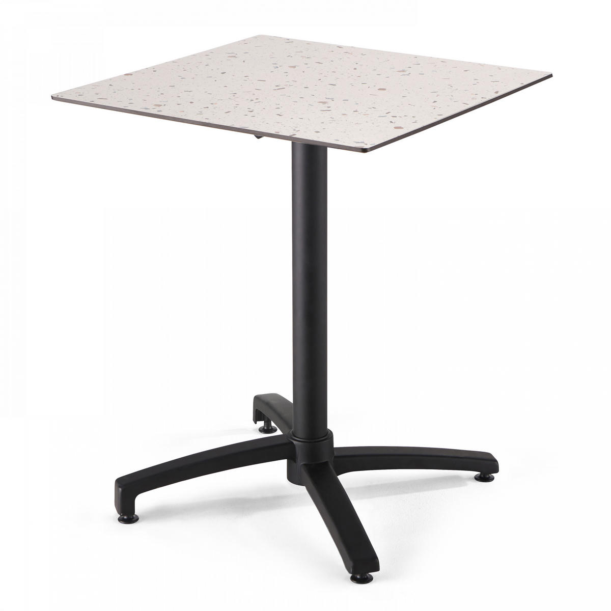 TISCHPLATTE 60 x 60 cm, Terrazzo - Weiß, Kunststoff (60/60/1.25cm) - Oviala
