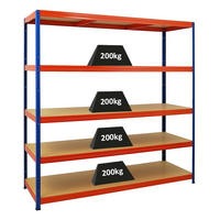 SCHWERLASTREGAL Giant Elephant 180x180x60 cm Fachlast 200 kg Blau-Orange - Orange, Metall (180/180/60cm) - PROREGAL