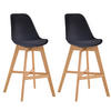 BARHOCKER Canada, 2er Set, Gestell natura, Samt Schwarz - Schwarz/Naturfarben, Holz/Textil (48/100/56cm) - TPFLiving