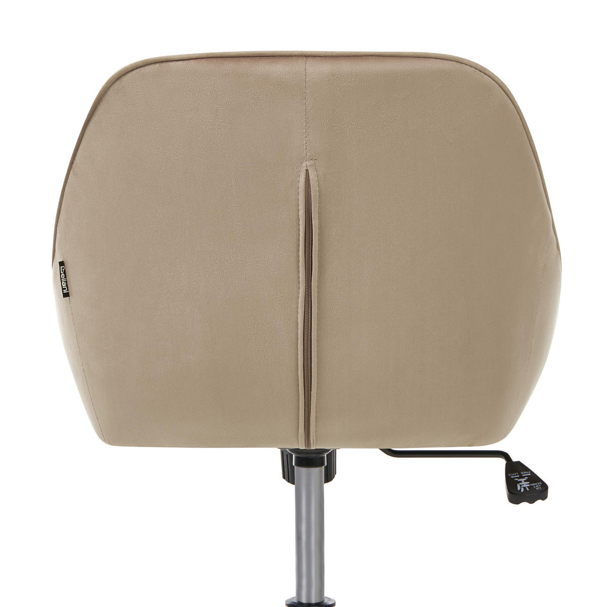 SCHREIBTISCHSTUHL Samtstoff Taupe Bardsdale - Taupe, Textil (54/77/54cm) - Beliani