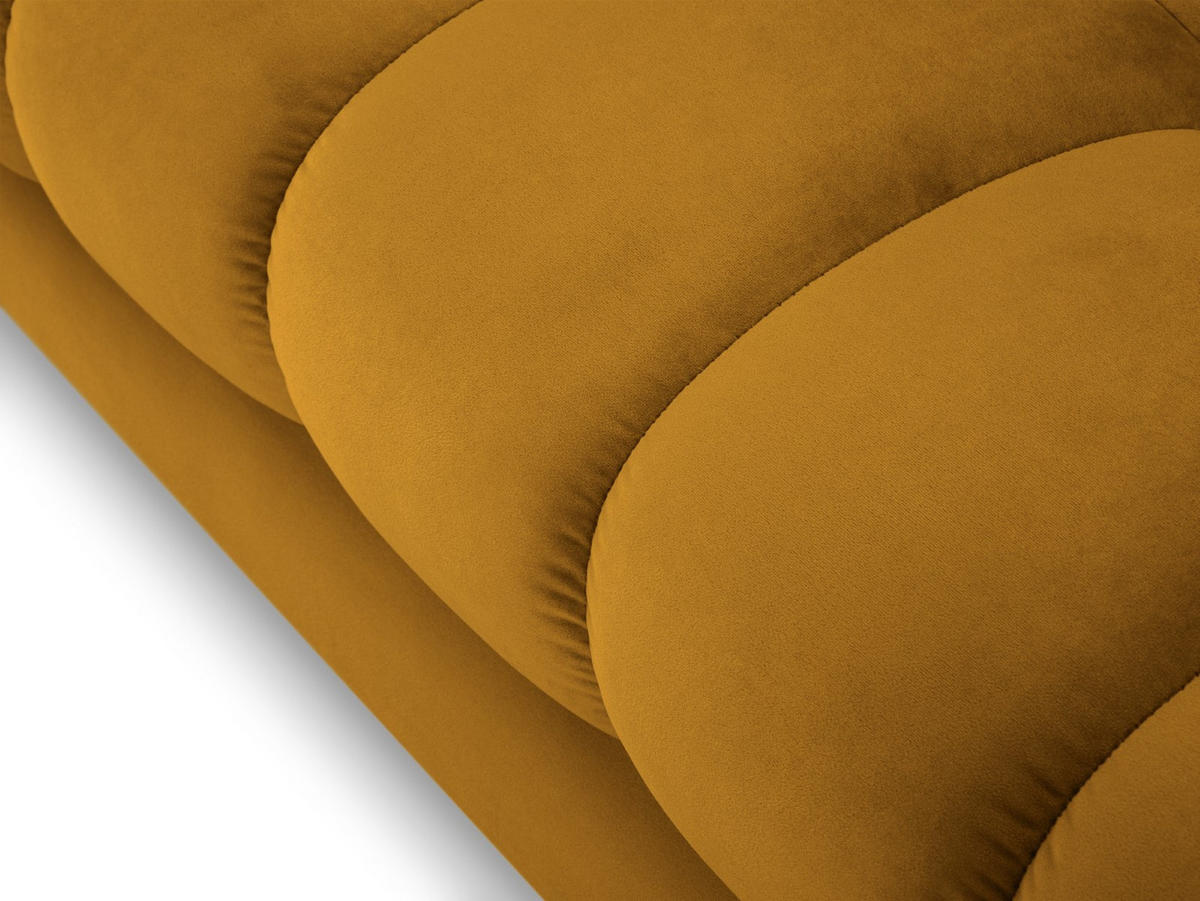 SOFA Mamaia aus Samt gelb 3 Sitzplätze - Gelb, Textil (92/75/177cm) - Micadoni