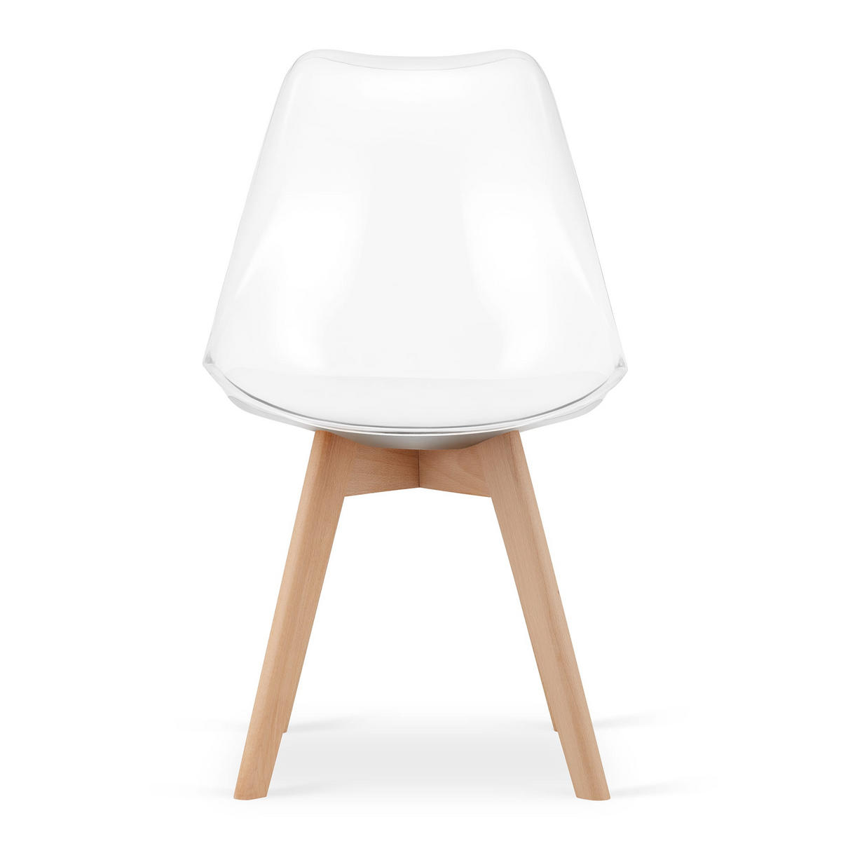 ESSZIMMERSTUHL 4-er Set RIKX transparenter Sitz, natürliche Beine - Transparent/Naturfarben, Kunststoff (49/82/43cm) - Valora