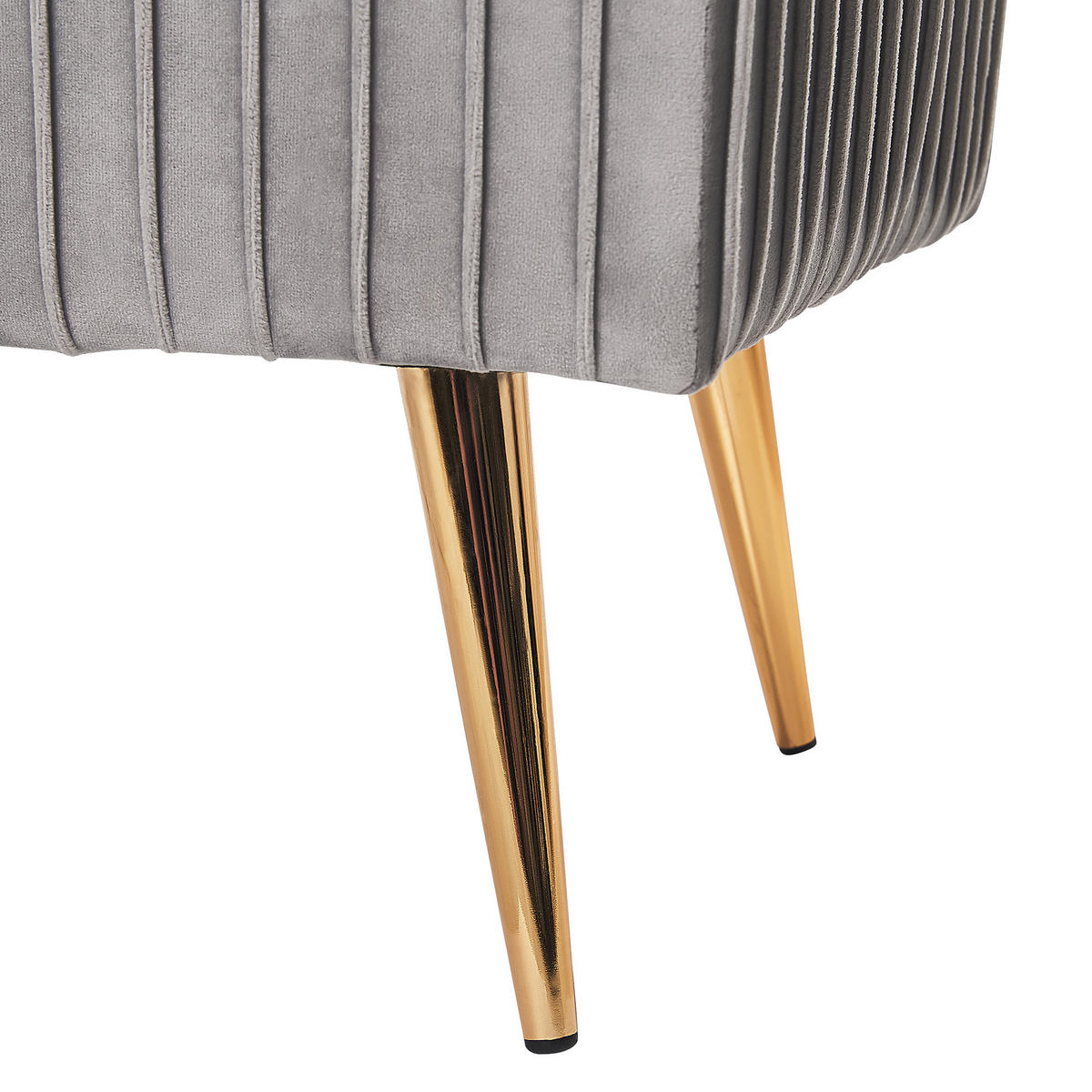 BANK Grau Paterson - Goldfarben/Grau, Textil (118/42/40cm) - Beliani