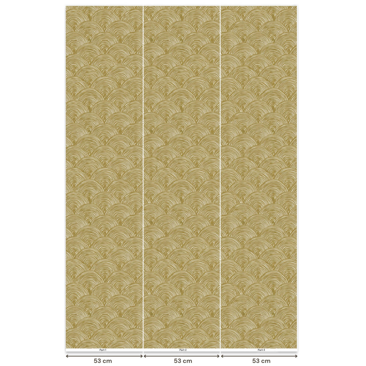 TAPETE - Fächer - Geometrisch - Grün - 160x240 cm - Goldfarben, Papier (160/240cm) - OnlyWow