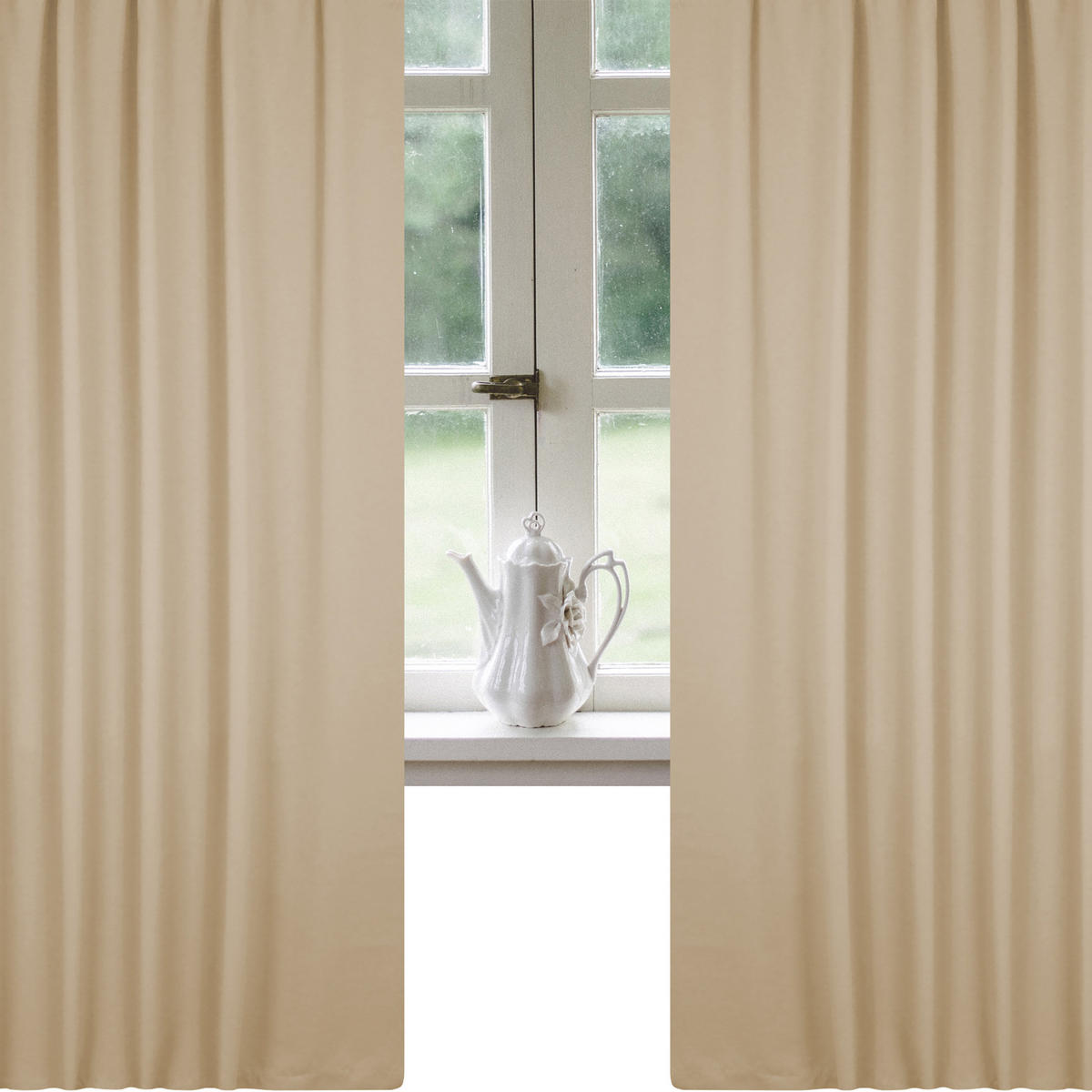 VERDUNKELUNGSVORHANG Kräuselband 140/145 cm Beige Sand - Sandfarben, Textil (140/145cm) - TiborTex