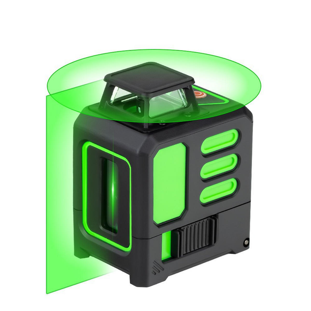 WASSERWAAGE – 360°-Grünlaser – Geeignet für Bauarbeiten, das Aufhängen von Gemälden, Lasermessungen und Kalibrierung - Schwarz, Kunststoff (14/1/51cm) - DCA