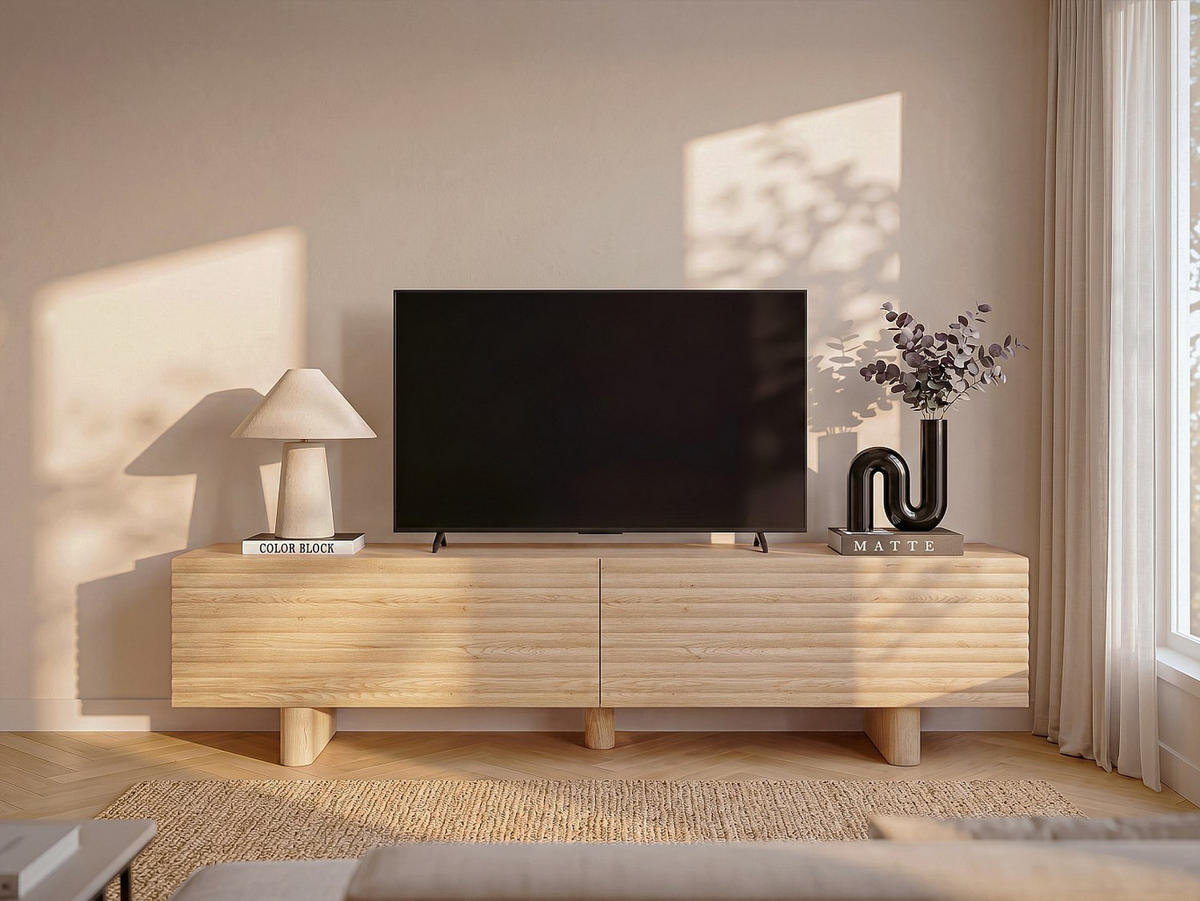 TV-BOARD - 180 x 36.8 - holz - naturfarben hell Ludima - Naturfarben, Holz (180/46.1/36.8cm) - Vente-Unique