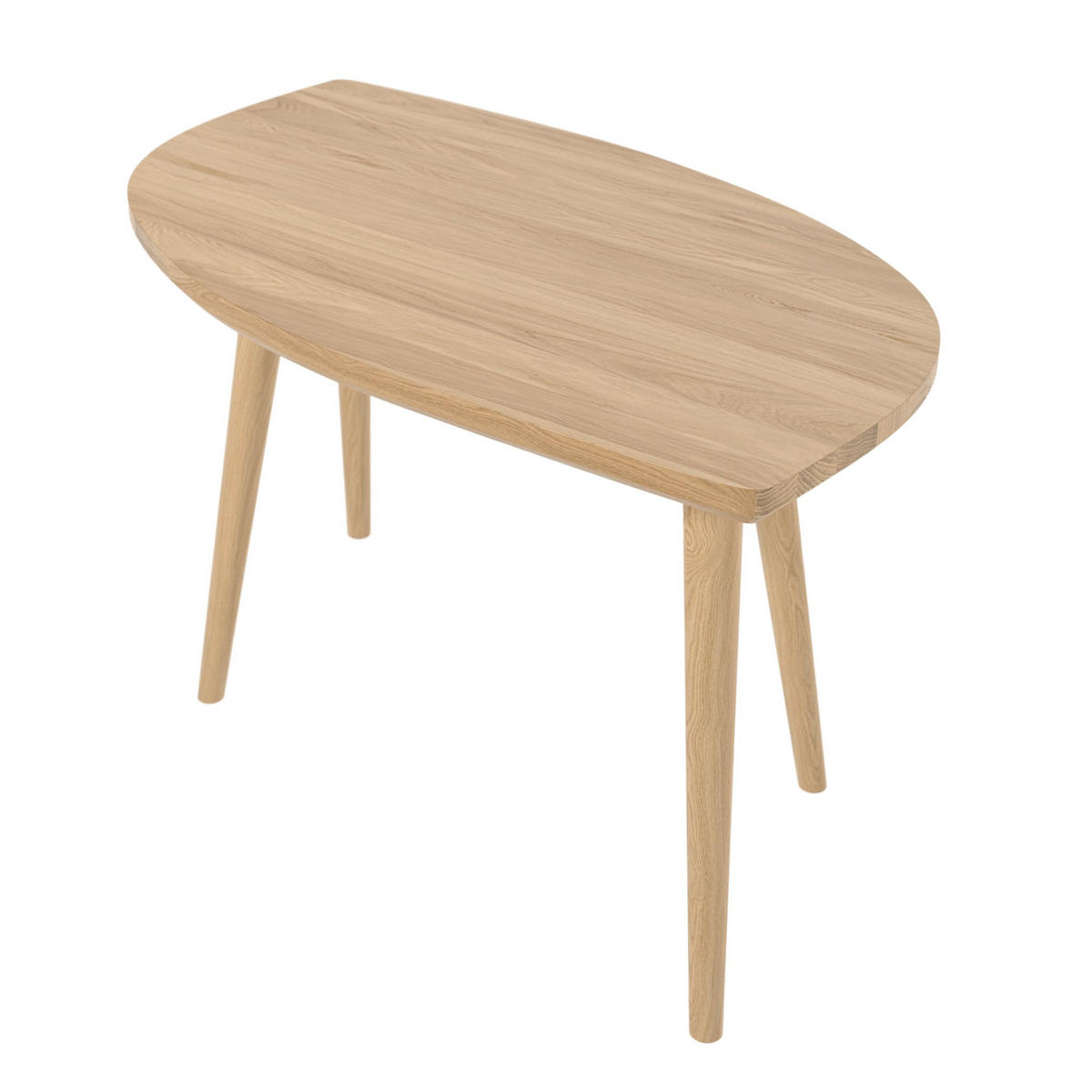 COUCHTISCH Tröpfchen P3, Massivholz, Eiche, tropfenförmige Platte, 100 cm - Eichefarben, Eichenholz/Holz (62.2/100/50cm) - Onemarket