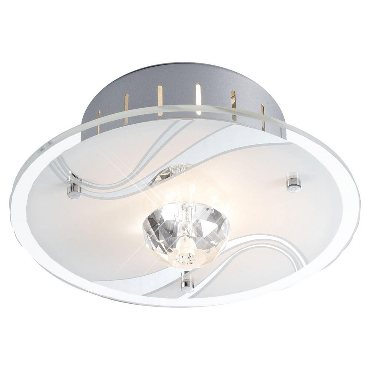 DECKENLEUCHTE Spiegelglas Weiß 2er Set - Weiß, Glas (18/18/11cm)