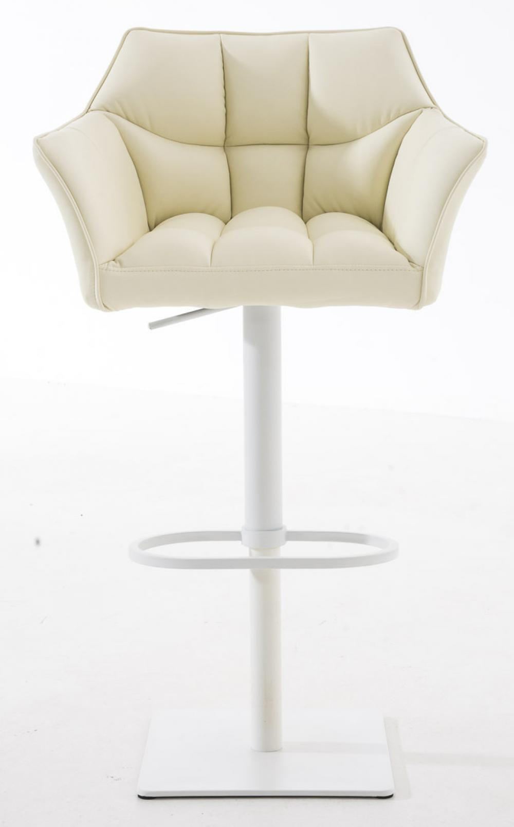 BARHOCKER 2er Set Lederlook Creme - Creme/Weiß, Textil/Metall (64/88/45cm) - CLP