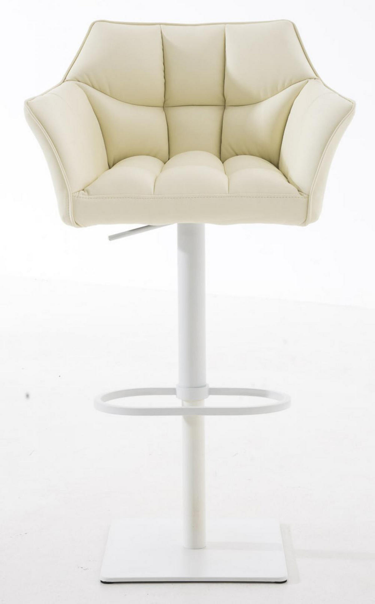 BARHOCKER 2er Set Lederlook Creme - Creme/Weiß, Textil/Metall (64/88/45cm) - CLP