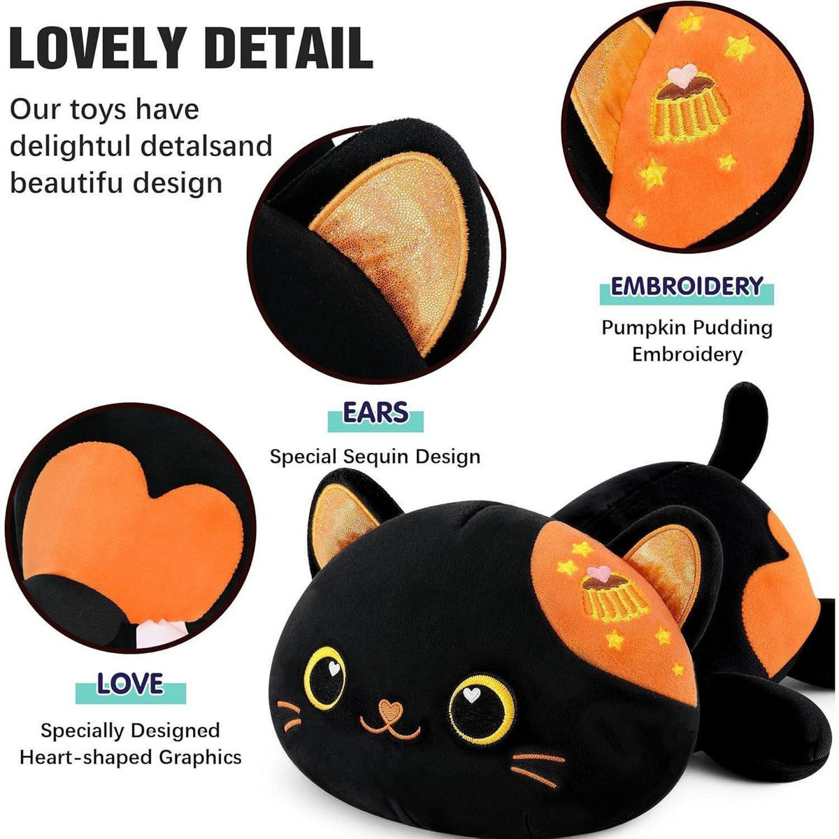 PLÜSCHTIER Katze, schwarz - Schwarz, Textil (20/30cm)