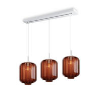 HÄNGELEUCHTE Velo 3-flammig Braun Ø 25cm - Braun/Weiß, Glas (25/25/27cm) - s.luce