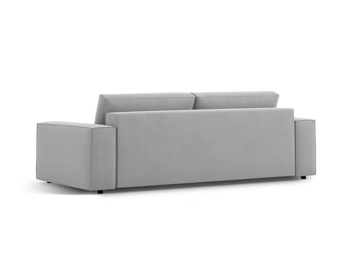 SOFA ausklappbar mit Bettkasten Jodie aus strukturiertem Stoff hellgrau 3 Sitzplätze - Hellgrau, Textil (107/86/247cm) - Micadoni