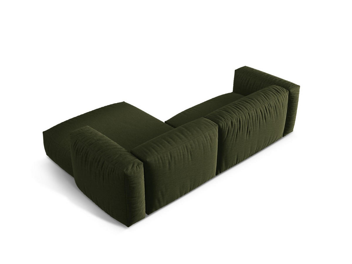 ECKSOFA modular rechts Martina aus strukturiertem Stoff grün 2 Sitzplätze - Grün, Textil (176/283cm) - Micadoni